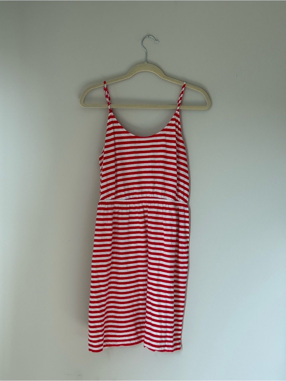 J. Crew Factory Red and White Striped Tank Top